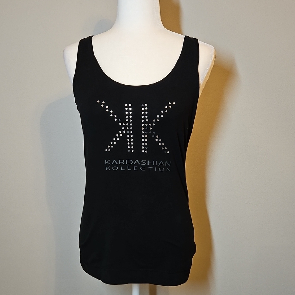 Kardashian Kollection Black Tank Top Size Large